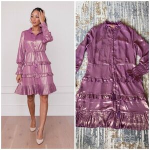 SOLD JessaKae Mauve with Gold Shimmer Dress Size Large